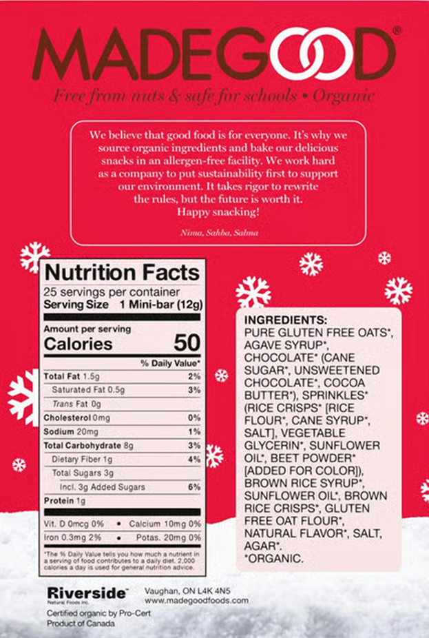 Holiday Sprinkles Chocolate Drizzeled Granola Bars