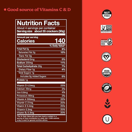 Nutrition Information - Organic Star Puffed Crackers- Pizza Flavor