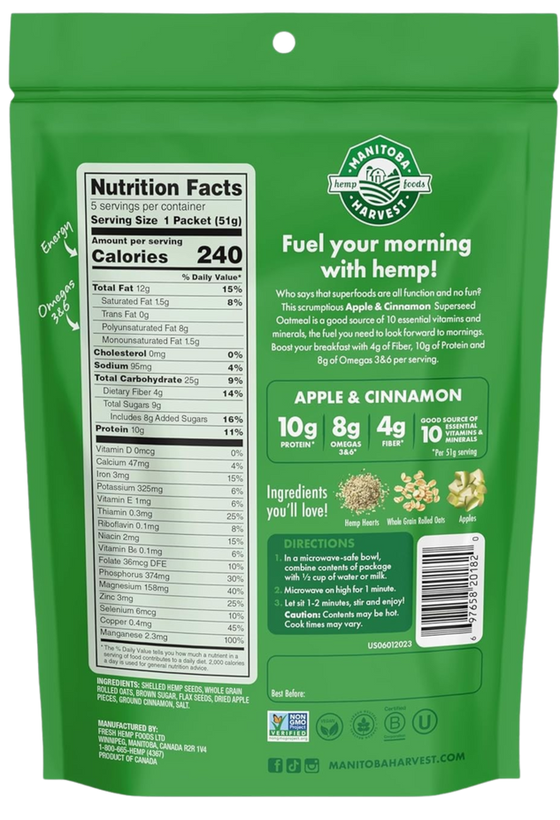 Apple & Cinnamon Instant Superseed Oatmeal