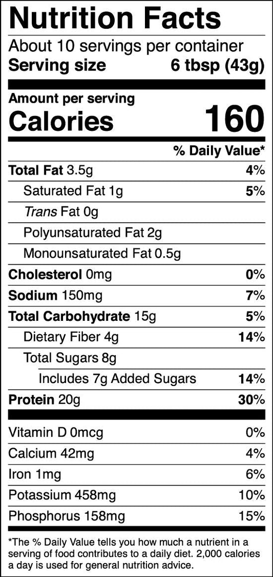 Nutrition Information - Hemp Yeah! Organic Chocolate Plant Protein Powder