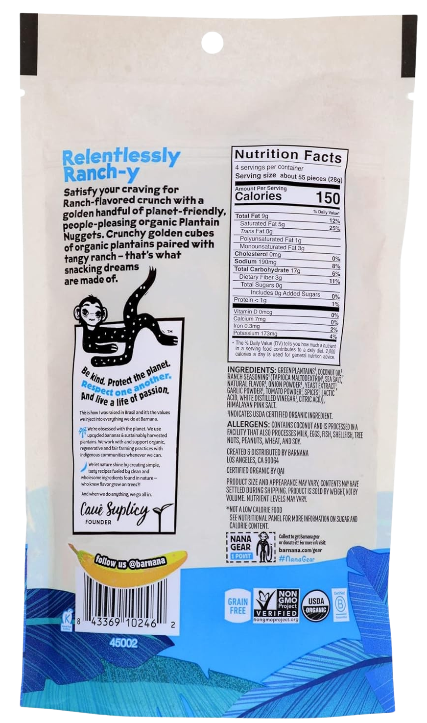 Organic Crunchy Plantain Nuggets Ranch