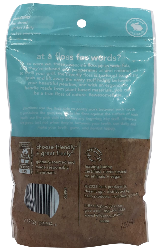 Hello Products Peppermint Floss Picks (80 CT) – Martie
