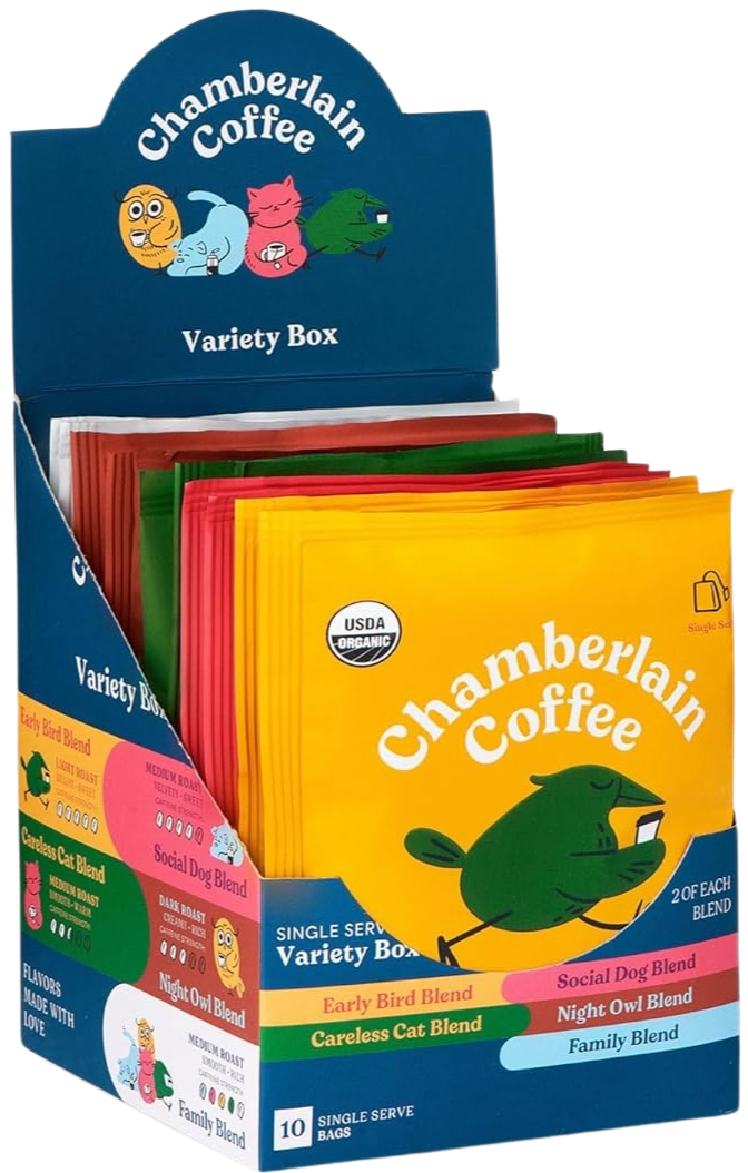 Variety Box Medium Dark Roast Steeped Single Coffee Bags (10 CT)