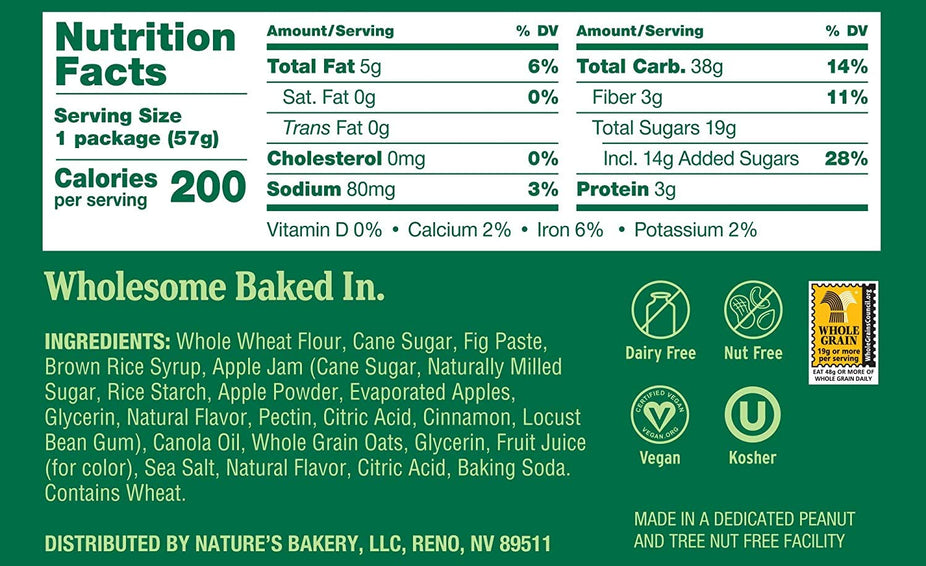 Apple Cinnamon Whole Wheat Fig Bar (12 CT)