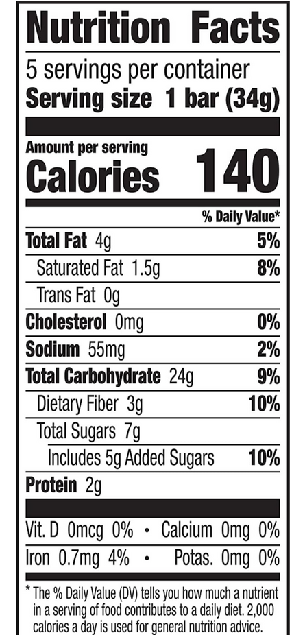 Organic Oats And Honey Granola Bar (5 CT)