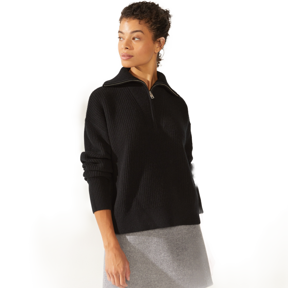 Sophia Cashmere Quarter Zip Pullover