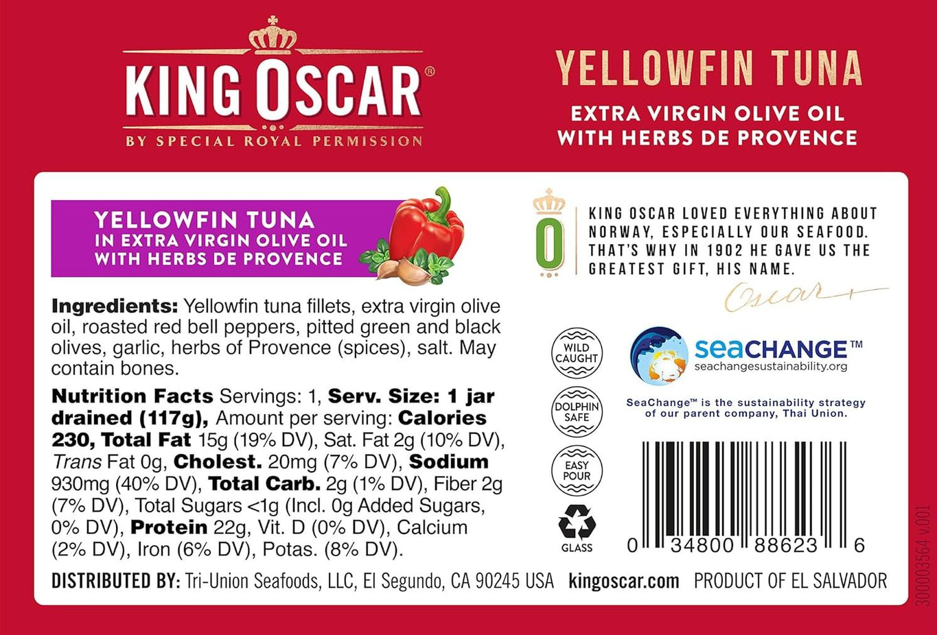 Yellowfin Tuna Fillets in EVOO with Herb De Provence (6 Pack)