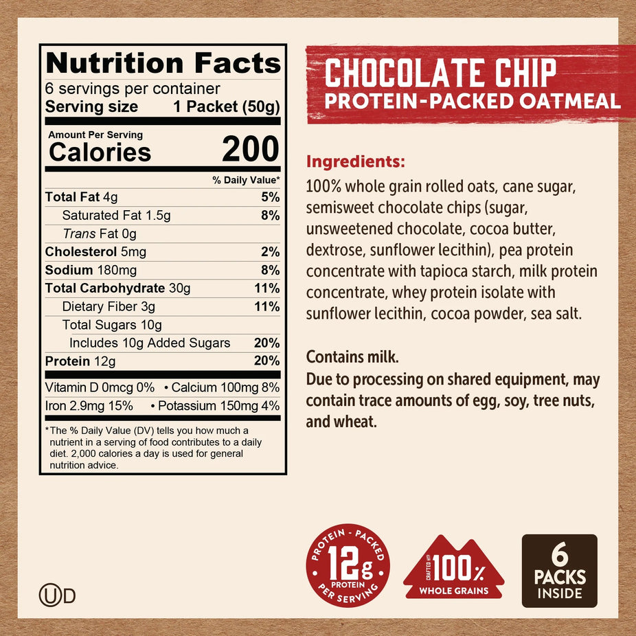 Chocolate Chip Protein-Packed Oatmeal (6 CT)