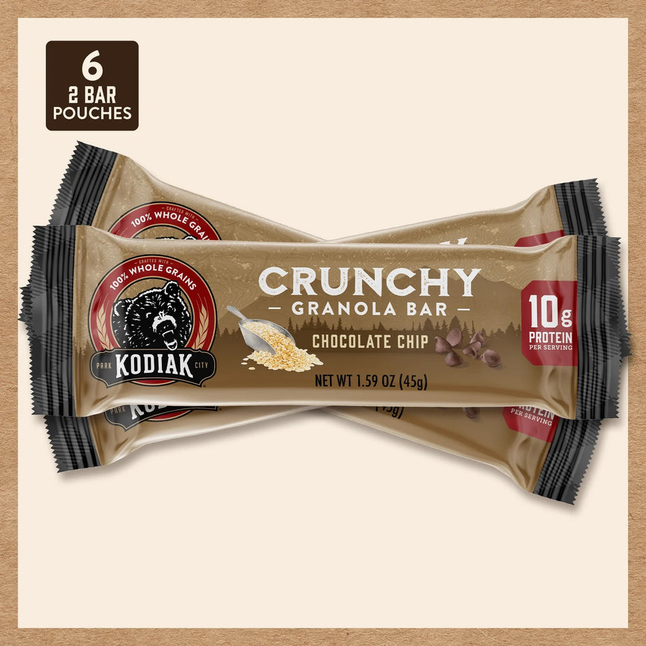 Crunchy Chocolate Chip Protein Granola Bars