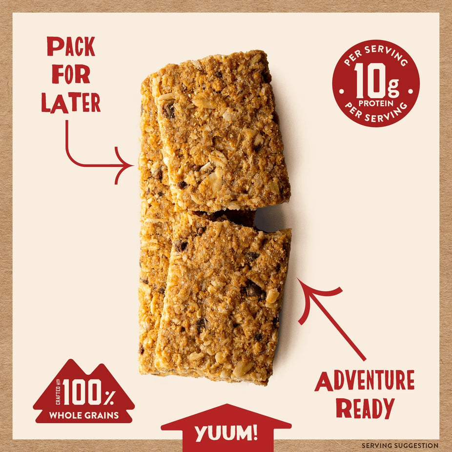 Crunchy Chocolate Chip Protein Granola Bars