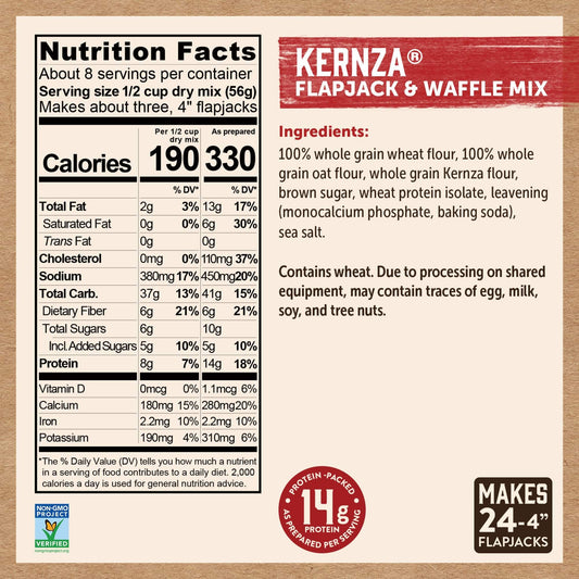 Nutrition Information - Kernza Cakes Flapjack & Waffle Mix