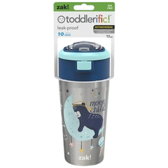 Double Wall Stainless Steel Straw Bottle - Moon Bear - 12oz