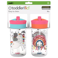 Durable Plastic Bottle Set - 12oz (2 Pack)