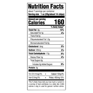 Nutrition Information - Totally Natural Kettle Chips
