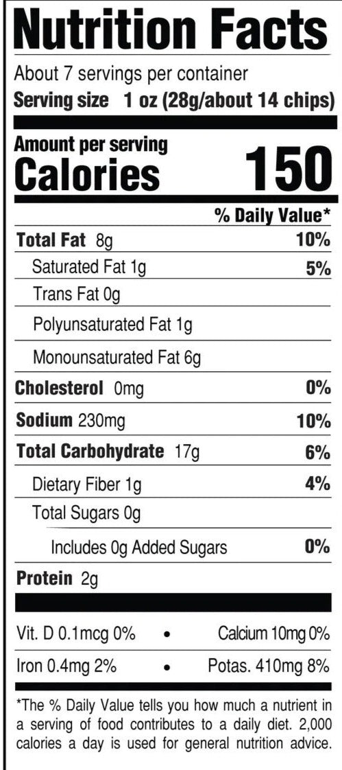 Nutrition Information - Malt Vinegar & Sea Salt Potato Chip