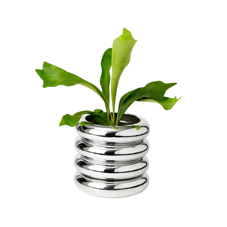 Tall Chrome Planter