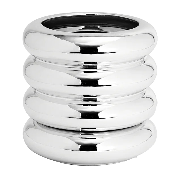 Tall Chrome Planter