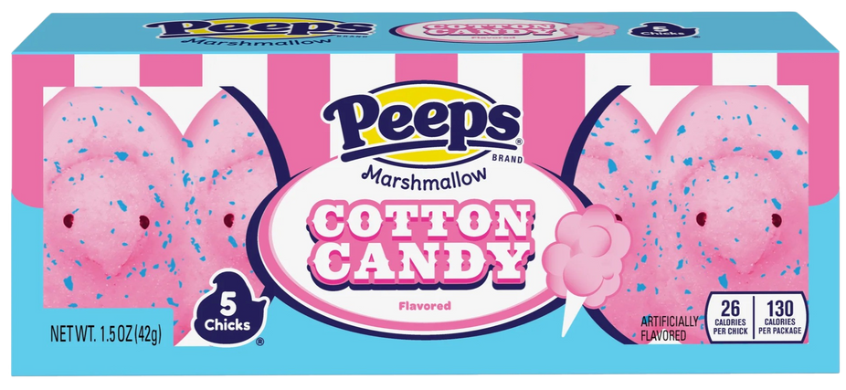 Cotton Candy Flavored Marshmallow Chicks (6 Pack)