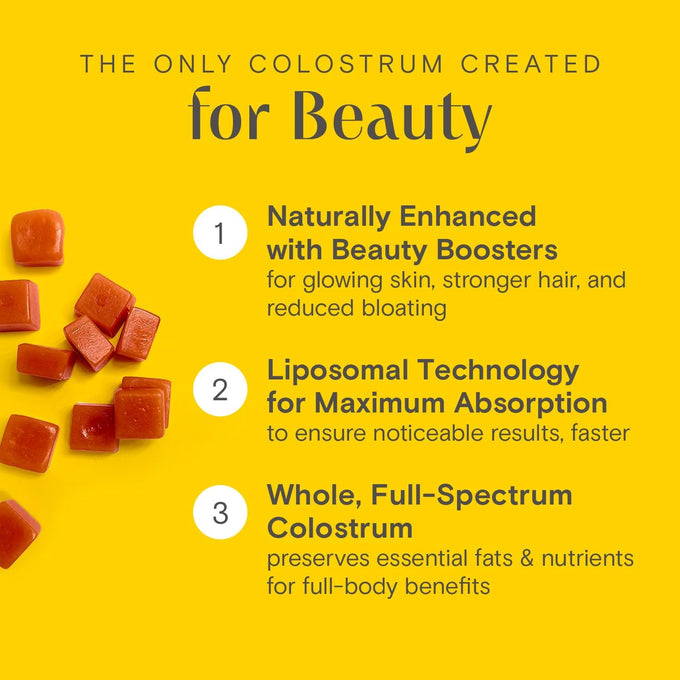 Colostrum Strawberry Gummies for Gut Health, Bloating & Beauty (60 CT)