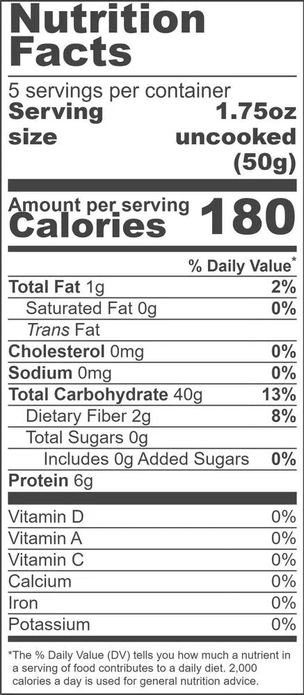 Nutrition Information - Whole Wheat Couscous