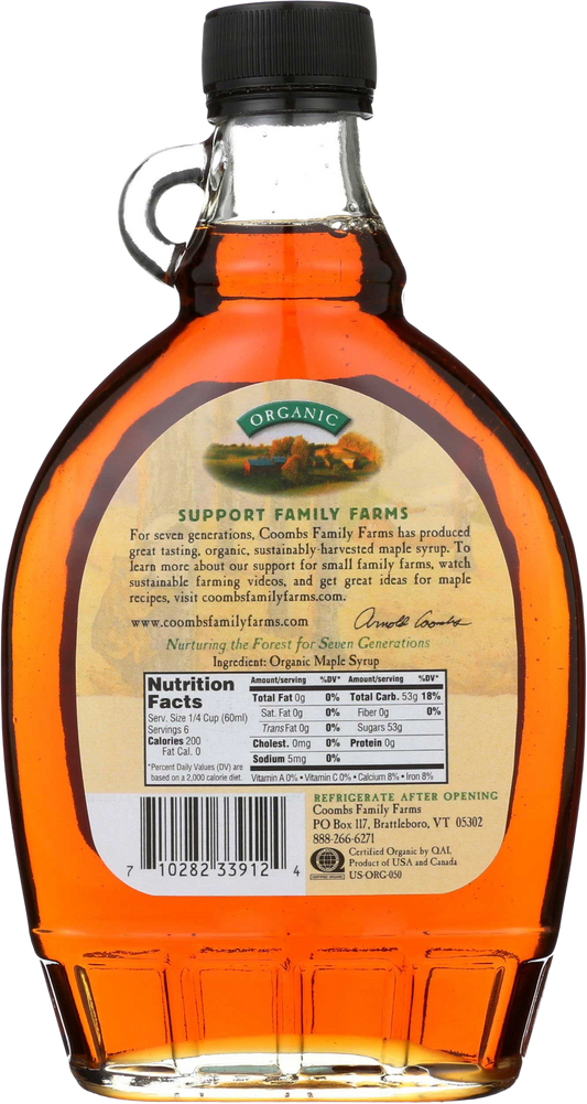 Organic Grade A Amber Maple Syrup