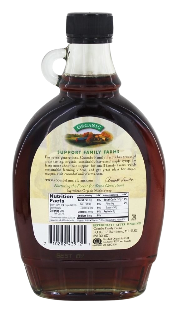 Organic Grade A Dark Color Robust Taste Maple Syrup