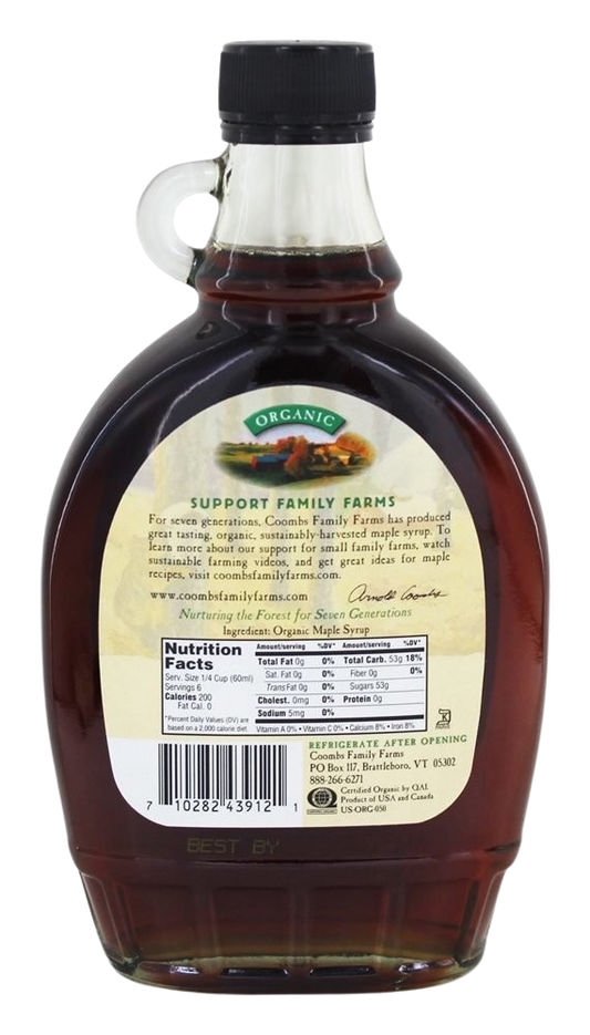 Organic Grade A Dark Color Robust Taste Maple Syrup