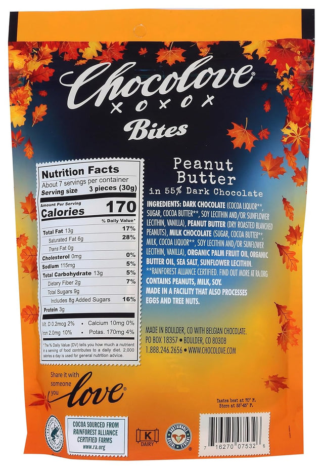 Peanut Butter in 55% Dark Chocolate Bites