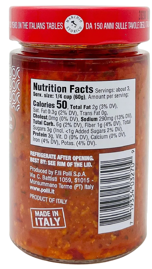 Nutrition Information - Sauce Bolognese - Vegan