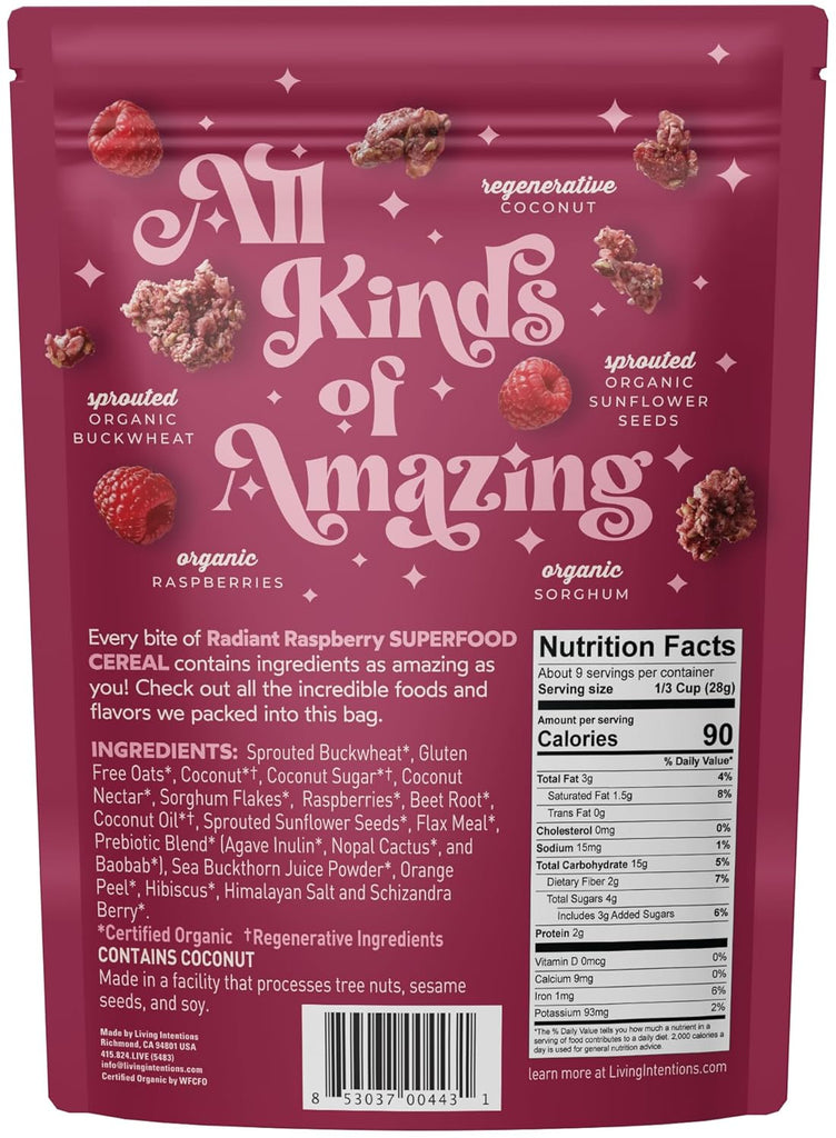 Living Intentions Activated Superfood Cereal Radiant Raspberry – Martie
