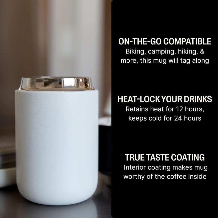 12oz Carter Wide Travel Mug - White