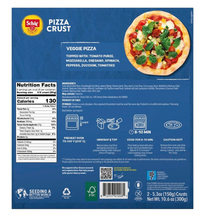 Gluten Free Pizza Crust (2 CT)