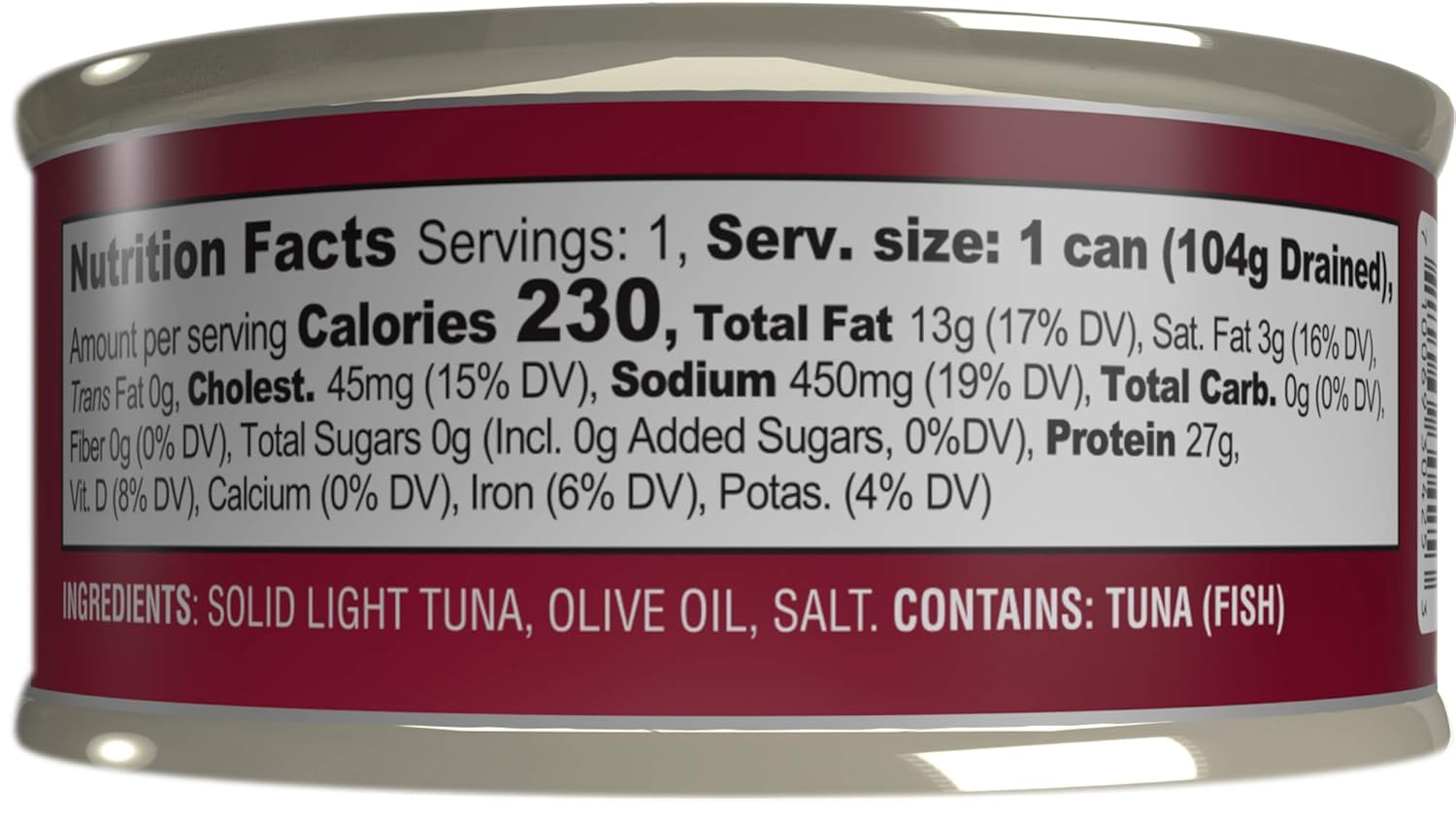 Solid Light Yellowfin Tuna in Olive Oil