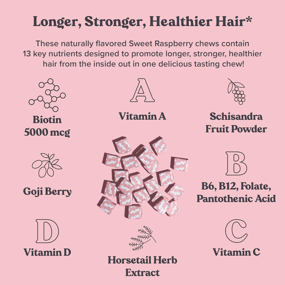 Beautiful Hair Raspberry Chew (6 Pack)