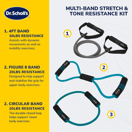 3 Piece Stretch & Tone Multi-Band Resistance Kit