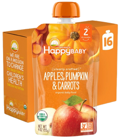 Stage 2 Organic Apples, Pumpkin and Carrots Baby Food (16 Pack)