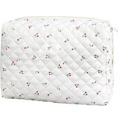 Quilted Cherry Cosmetic Bag