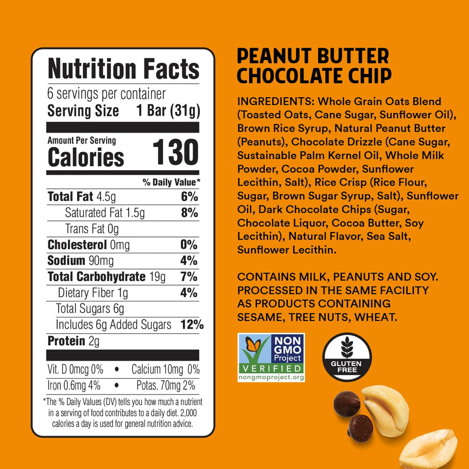 Peanut Butter Chocolate Chip Granola Bars