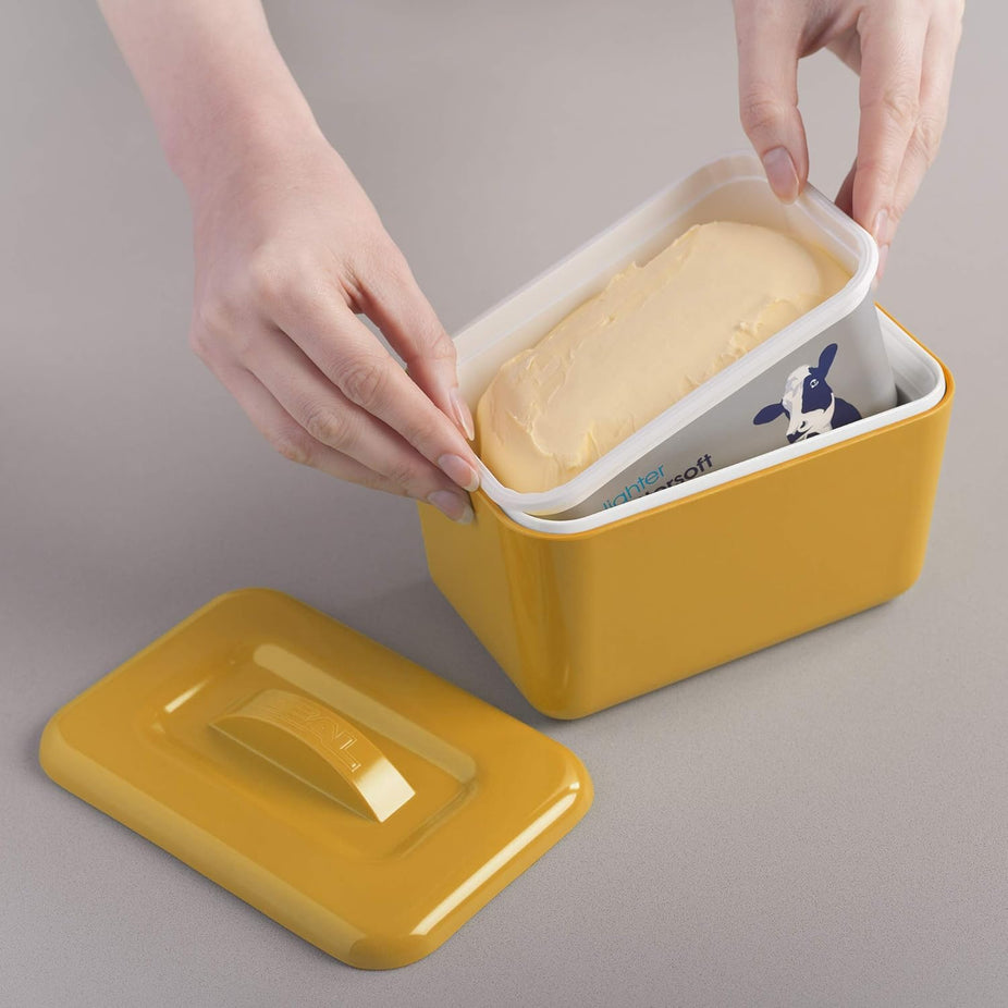 Double Walled Insulated Butter Dish - Mustard
