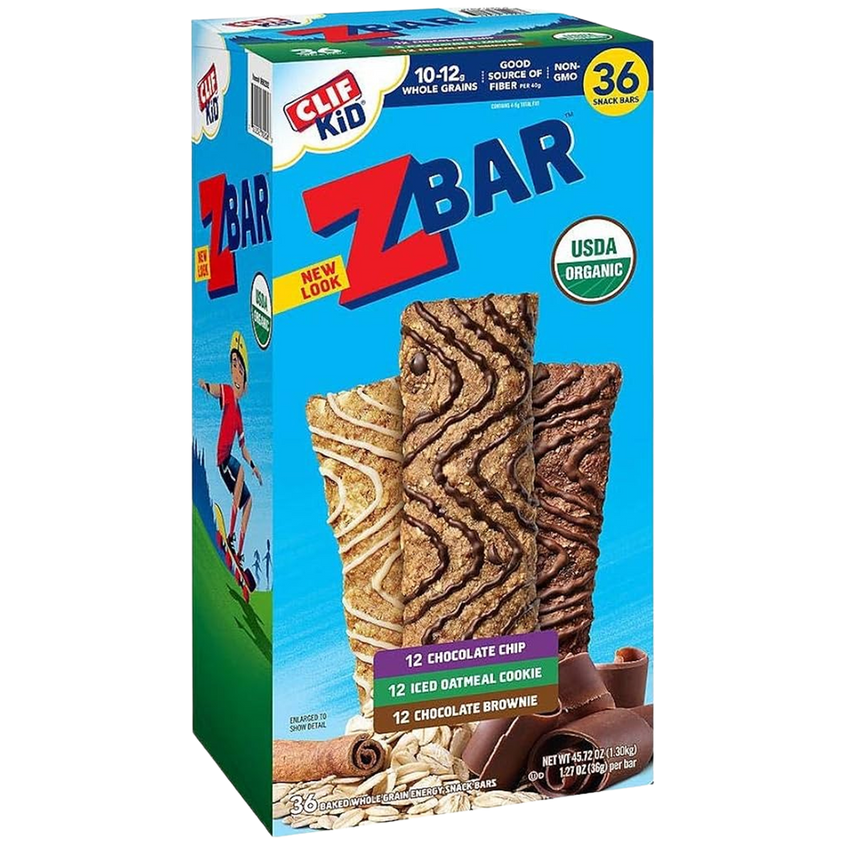 Zbar Chocolate Chip, Iced Oatmeal Cookie, and Chocolate Brownie Snack Bars Variety Pack (36 CT)