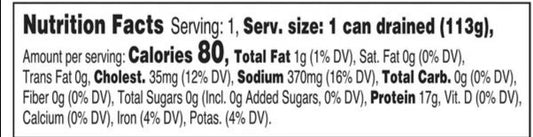 Nutrition Information - Chunk Light Tuna in Water