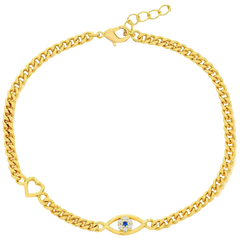 Heart and Created Blue Sapphire Bracelet With Anklet Extension