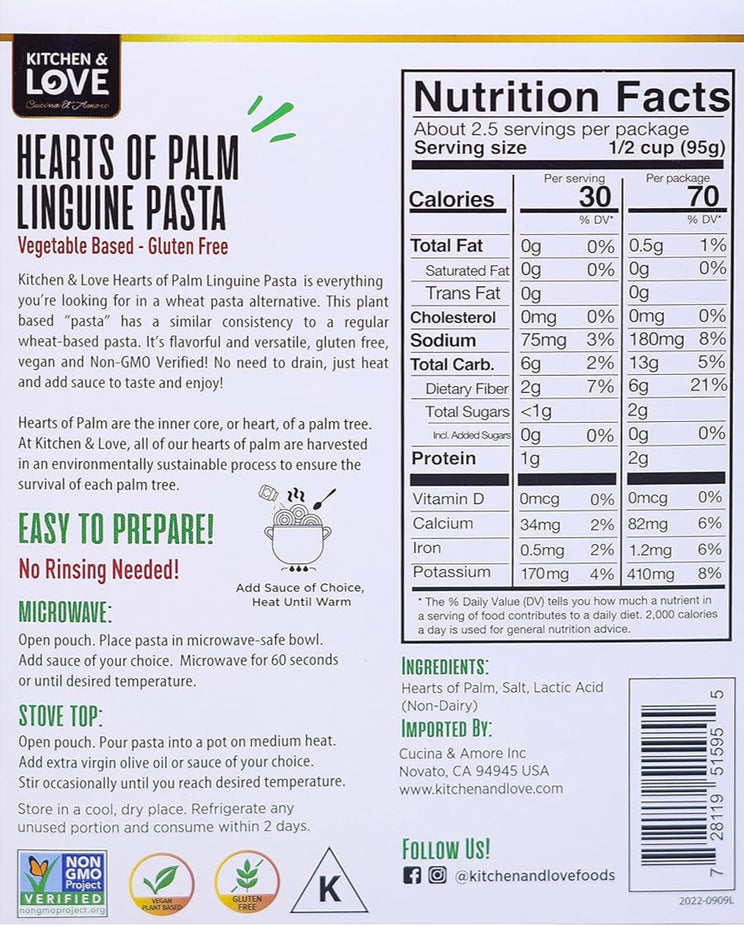 Hearts of Palm Linguine Pasta (3 Pack)