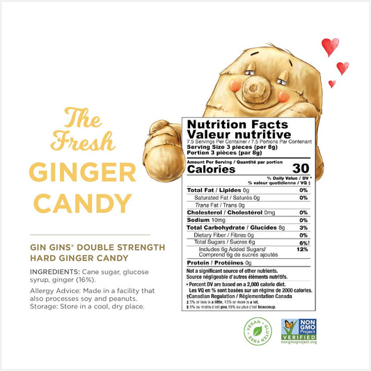Nutrition Information - Double Strength Hard Ginger Candy