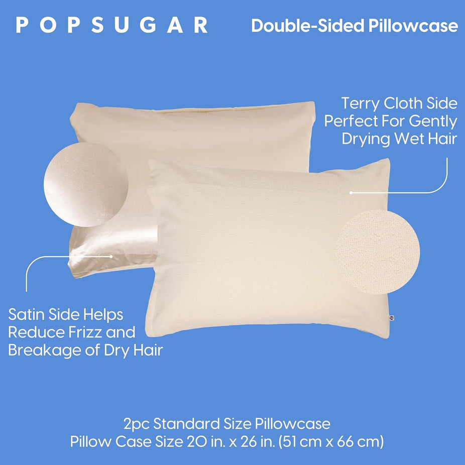 Satin And Terry Cloth Double-Sided Pillowcase