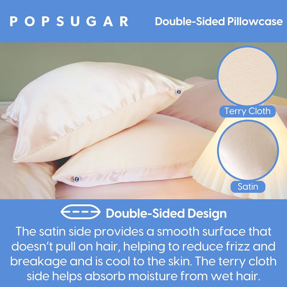 Satin And Terry Cloth Double-Sided Pillowcase