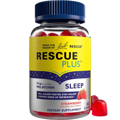 RESCUE PLUS Sleep & Stress Support Gummies, Nighttime with Melatonin