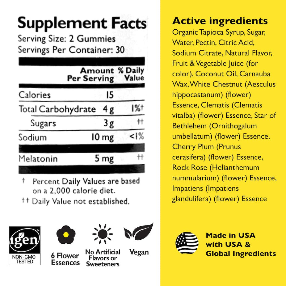 RESCUE PLUS Sleep & Stress Support Gummies, Nighttime with Melatonin