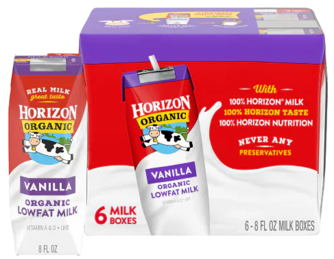 Organic Vanilla 1% Milk (6 Pack)