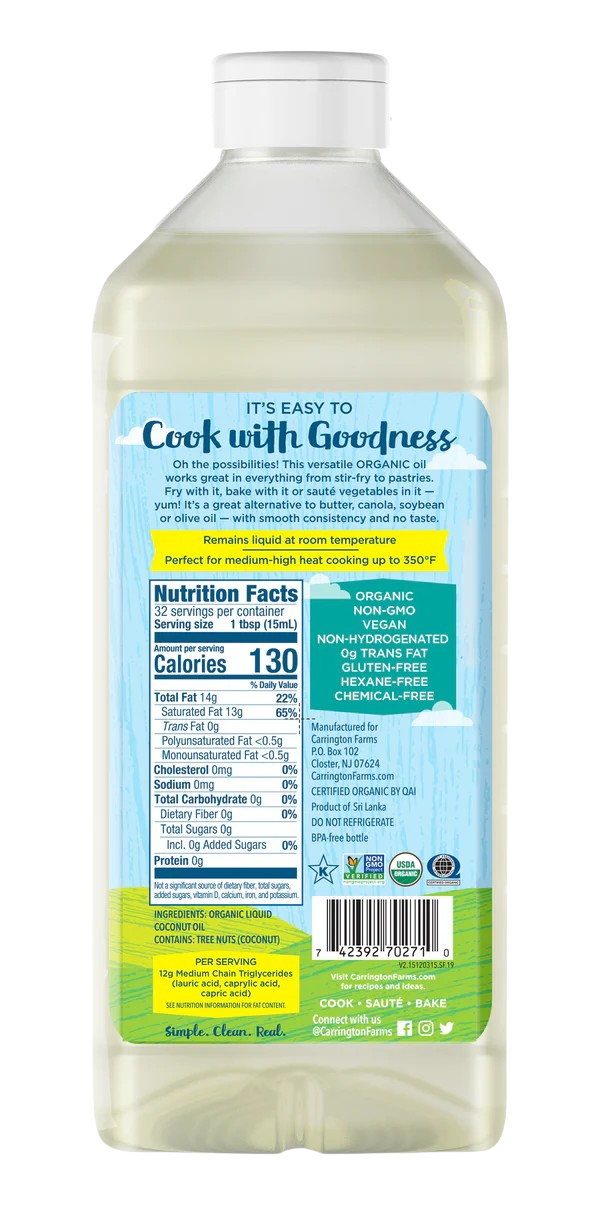 Organic Coconut Cooking and Baking Oil